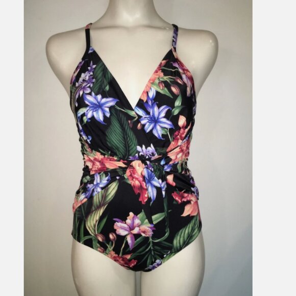 Aqua Green Women's Wrap One Piece Swimsuit Size Small - Picture 1 of 9